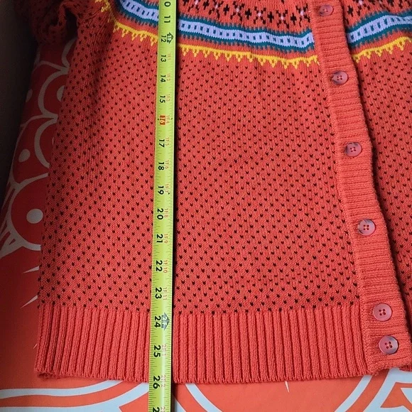 NWT 🐈‍⬛ Witchy cat fair isle cardigan - halloween orange - Picture 12 of 12
